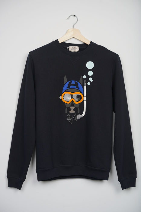 Hermes "Scub'H" Crewneck Sweater in Marine Size S (Brand New)