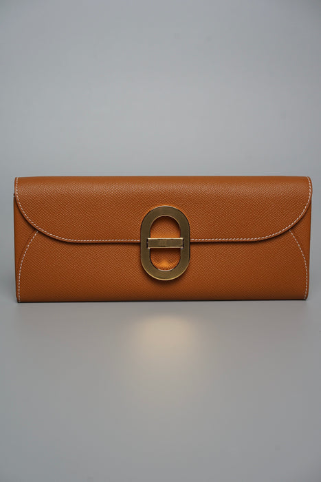 Hermes Mallion To Go Wallet in Gold Ghw (Brand New)