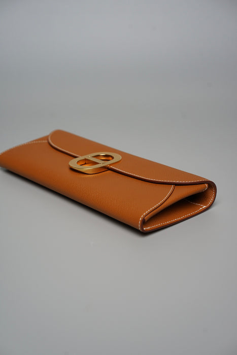 Hermes Mallion To Go Wallet in Gold Ghw (Brand New)