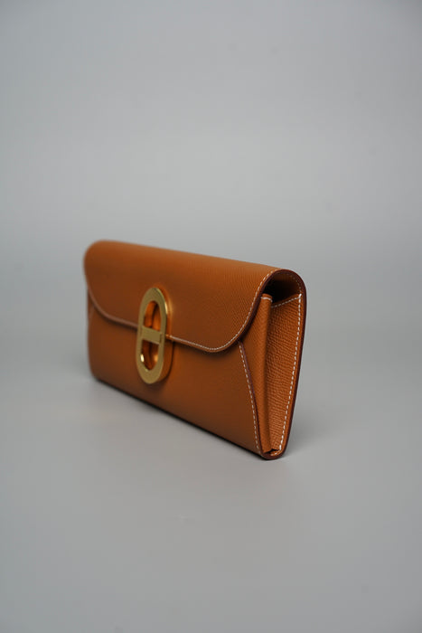 Hermes Mallion To Go Wallet in Gold Ghw (Brand New)