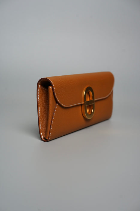 Hermes Mallion To Go Wallet in Gold Ghw (Brand New)