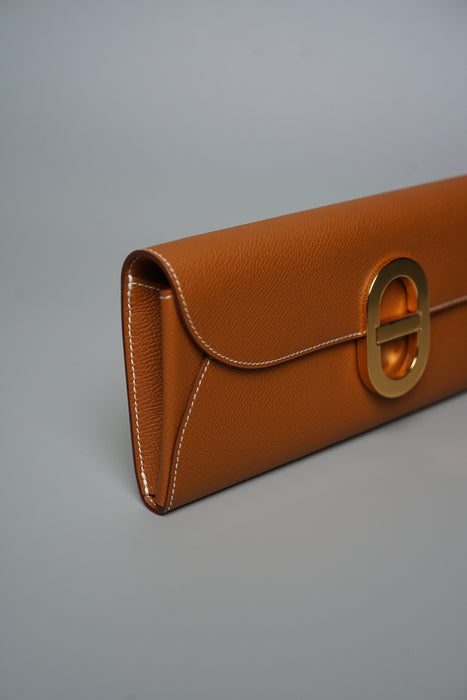 Hermes Mallion To Go Wallet in Gold Ghw (Brand New)