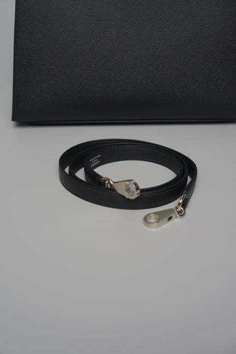 Hermes Kelly 25 II Sellier in Noir Epsom Electrum (Brand New)