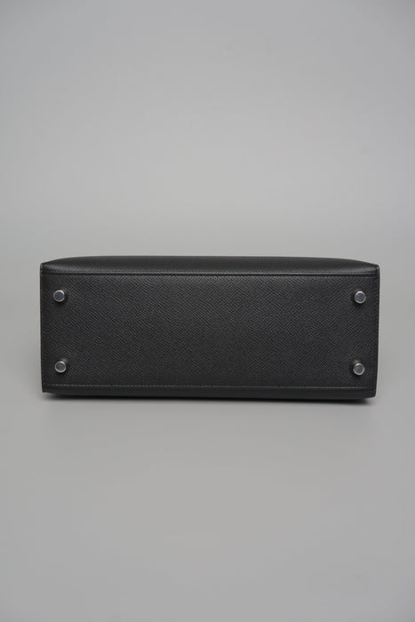 Hermes Kelly 25 II Sellier in Noir Epsom Electrum (Brand New)
