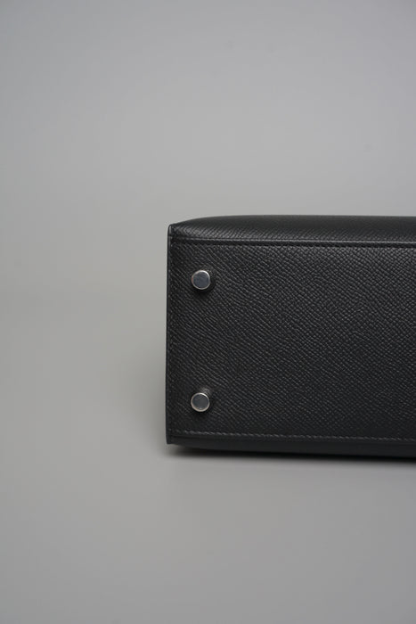 Hermes Kelly 25 II Sellier in Noir Epsom Electrum (Brand New)