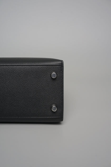 Hermes Kelly 25 II Sellier in Noir Epsom Electrum (Brand New)