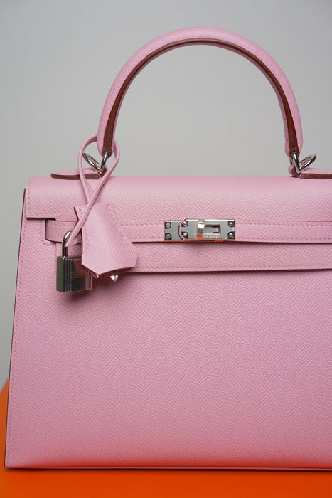 Hermes Kelly 25 in Mauve Sylvestre Epsom Phw (Brand New)