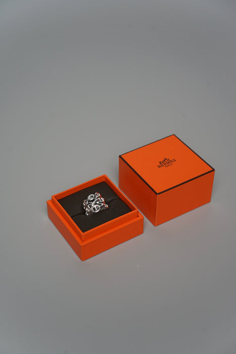 Hermes Chaine d'Ancre Enchainee Ring in Silver (Brand New)