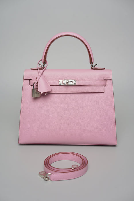 Hermes Kelly 25 in Mauve Sylvestre Epsom Phw (Brand New)