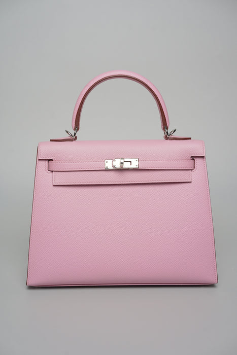 Hermes Kelly 25 in Mauve Sylvestre Epsom Phw (Brand New)