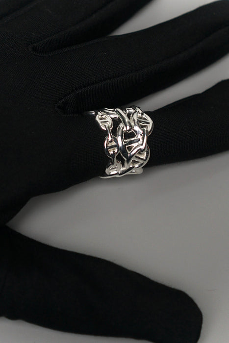 Hermes Chaine d'Ancre Enchainee Ring in Silver (Brand New)
