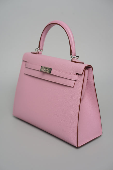 Hermes Kelly 25 in Mauve Sylvestre Epsom Phw (Brand New)