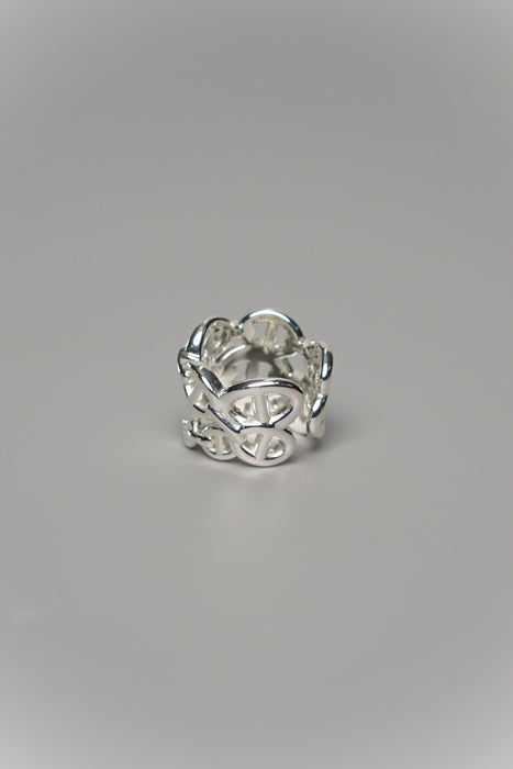 Hermes Chaine d'Ancre Enchainee Ring in Silver (Brand New)