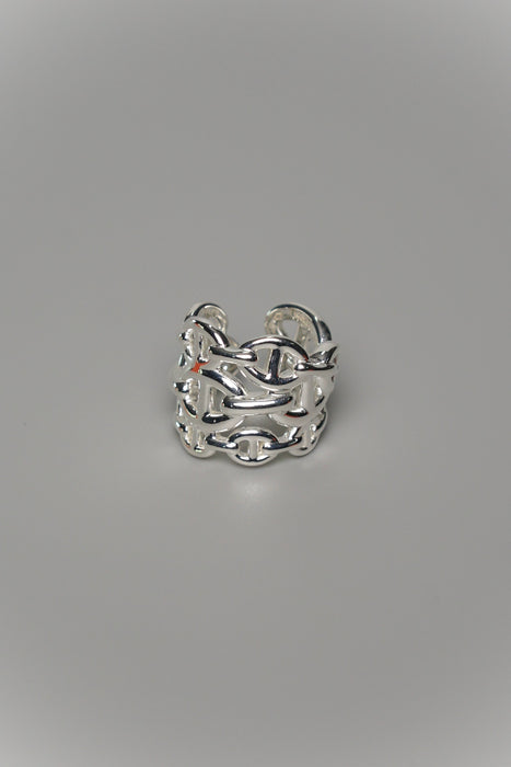 Hermes Chaine d'Ancre Enchainee Ring in Silver (Brand New)