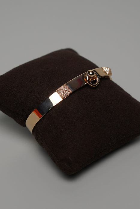 Hermes Collier De Chien Bracelet with Diamonds, Small Model in Rosegold Size SH (Brand New)