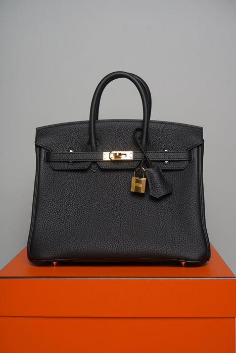 Hermes Birkin 25 in Noir Togo Ghw (Brand New)