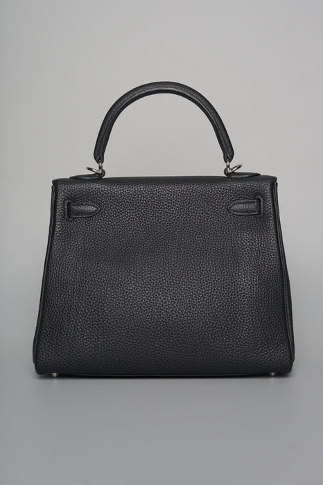 Hermes Kelly 25 in Black Togo Phw