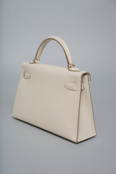 Hermes Kelly 20 in Craie Epsom Permabrass (Brand New)