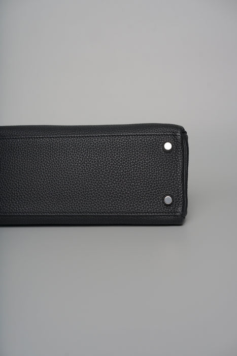 Hermes Kelly 25 in Black Togo Phw