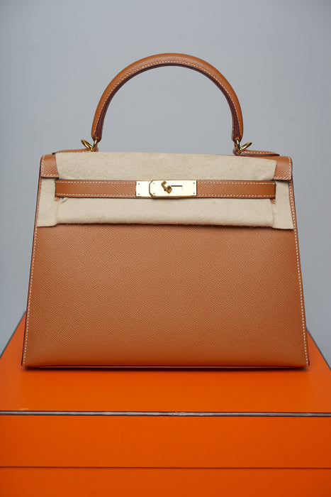 Hermes Kelly 28 in Gold Epsom Ghw