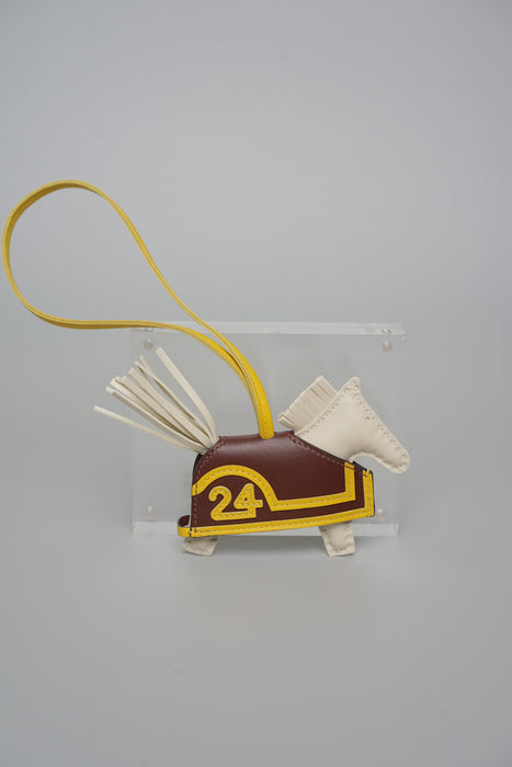 Hermes Rodeo Robeo 24 PM Charm in Craie/Terre/Jaune De Naples (Brand New)
