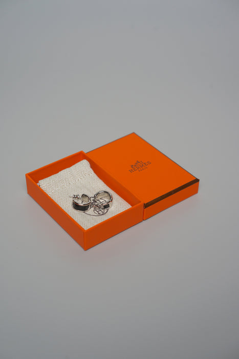 Hermes Olympe Earrings, small model in Noir Ghw (Brand New)