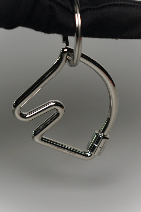 ⁠Hermes Cheval Key Ring in Silver (Brand New)
