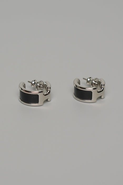 Hermes Olympe Earrings, small model in Noir Ghw (Brand New)