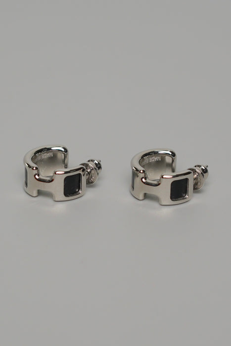 Hermes Olympe Earrings, small model in Noir Ghw (Brand New)