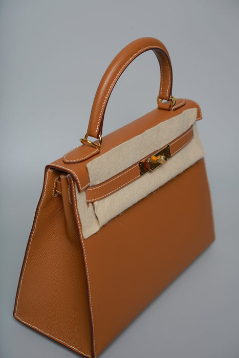 Hermes Kelly 28 in Gold Epsom Ghw