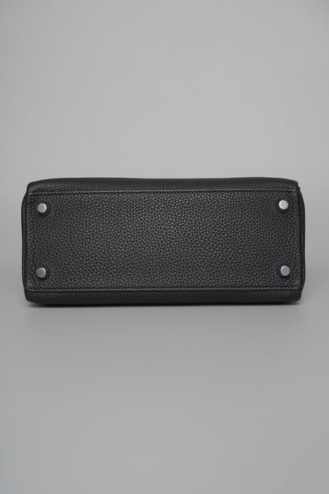 Hermes Kelly 25 in Black Togo Phw