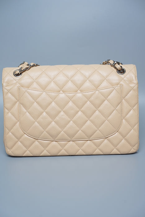 Chanel Jumbo Double Flap in Beige Caviar