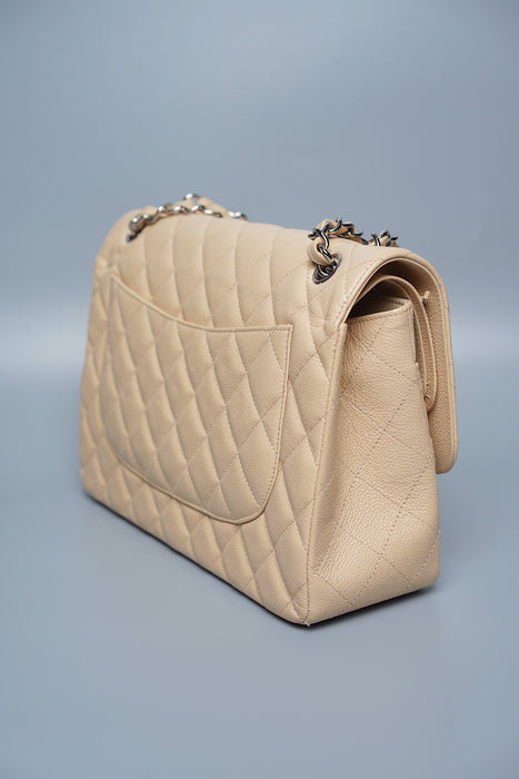 Chanel Jumbo Double Flap in Beige Caviar