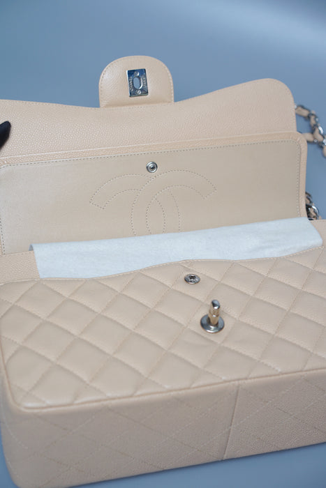 Chanel Jumbo Double Flap in Beige Caviar