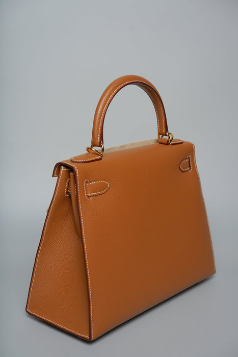 Hermes Kelly 28 in Gold Epsom Ghw