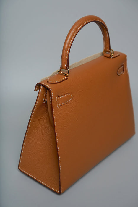 Hermes Kelly 28 in Gold Epsom Ghw