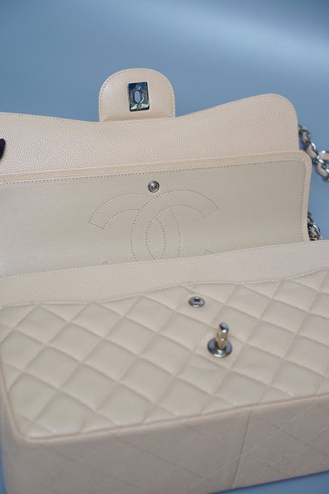 Chanel Jumbo Double Flap in Beige Caviar