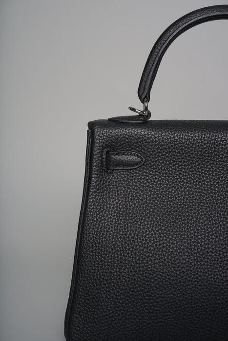 Hermes Kelly 25 in Black Togo Phw