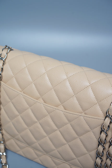 Chanel Jumbo Double Flap in Beige Caviar