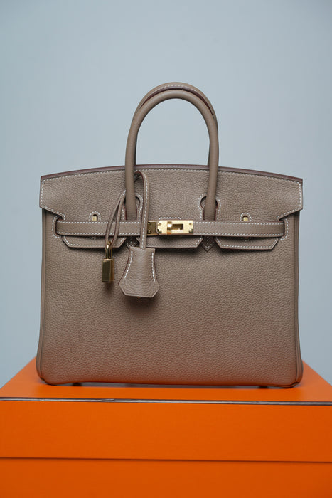 Hermes Birkin 25 in Etoupe Togo Ghw (Brand New)