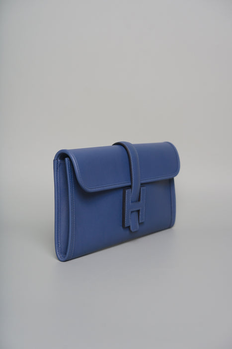 Hermes Jige Elan 29 Clutch in Blue Swift (Brand New)