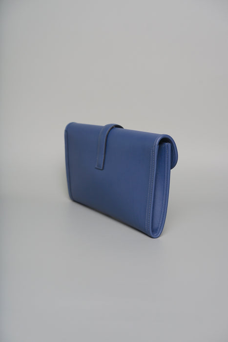 Hermes Jige Elan 29 Clutch in Blue Swift (Brand New)