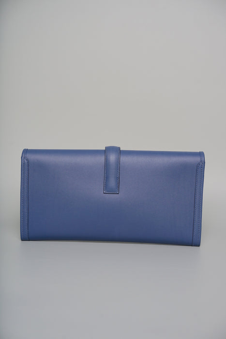 Hermes Jige Elan 29 Clutch in Blue Swift (Brand New)