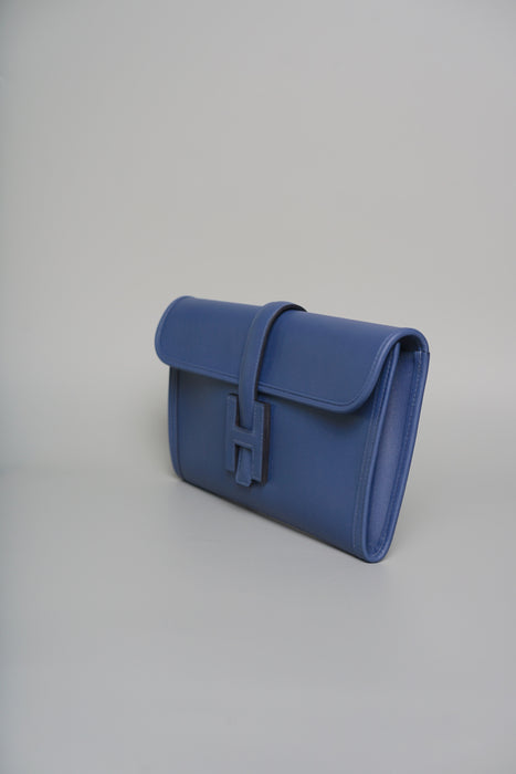 Hermes Jige Elan 29 Clutch in Blue Swift (Brand New)