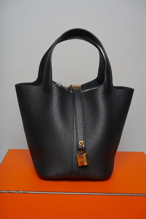 Hermes Picotin 18 in Noir Ghw (Brand New)