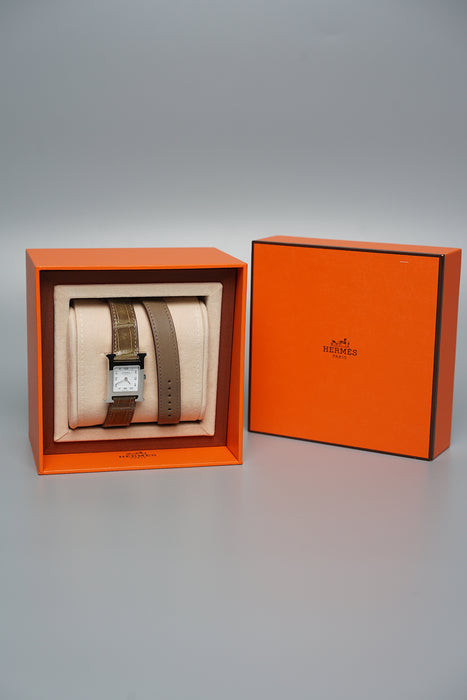 Hermes Heure H Watch Double Tour in Alligator/Swift (Brand New)