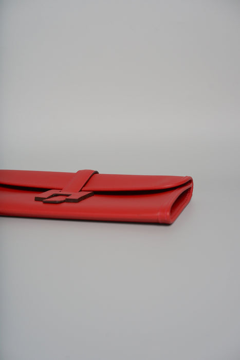 Hermes Jige Elan 29 Clutch in Rouge Cassaque Epsom (Brand New)