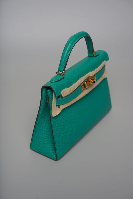 Hermes Kelly 20 in Vert Jade Epsom Ghw