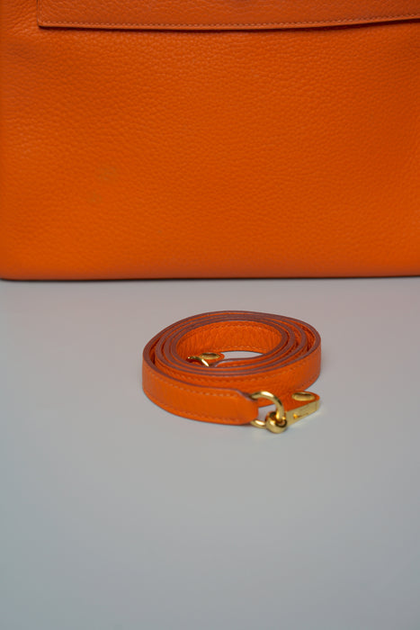 Hermes Kelly 28 in Orange Clemence Ghw