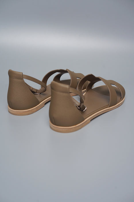 Hermes Santorini Sandals in Etoupe Size 38.5 (Brand New)